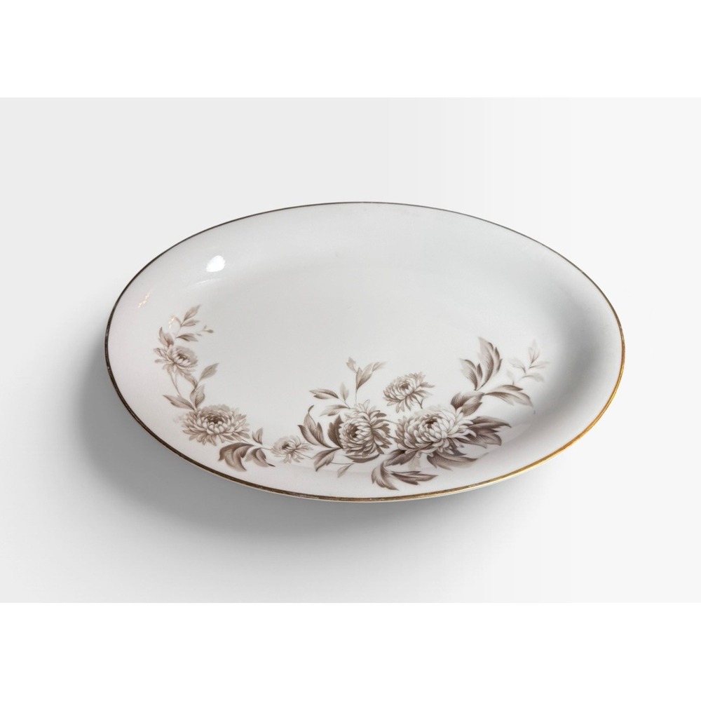 Vintage 1950s Noritake Lasalle 5142 12" Oval Serving Platter Japan Gold Trim
